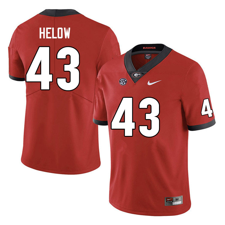 Men #43 Matthew Helow Georgia Bulldogs College Football Jerseys Sale-Red Anniversary